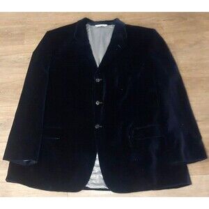 Linea Uomo Dark Blue Velvet Blazer 54 Long